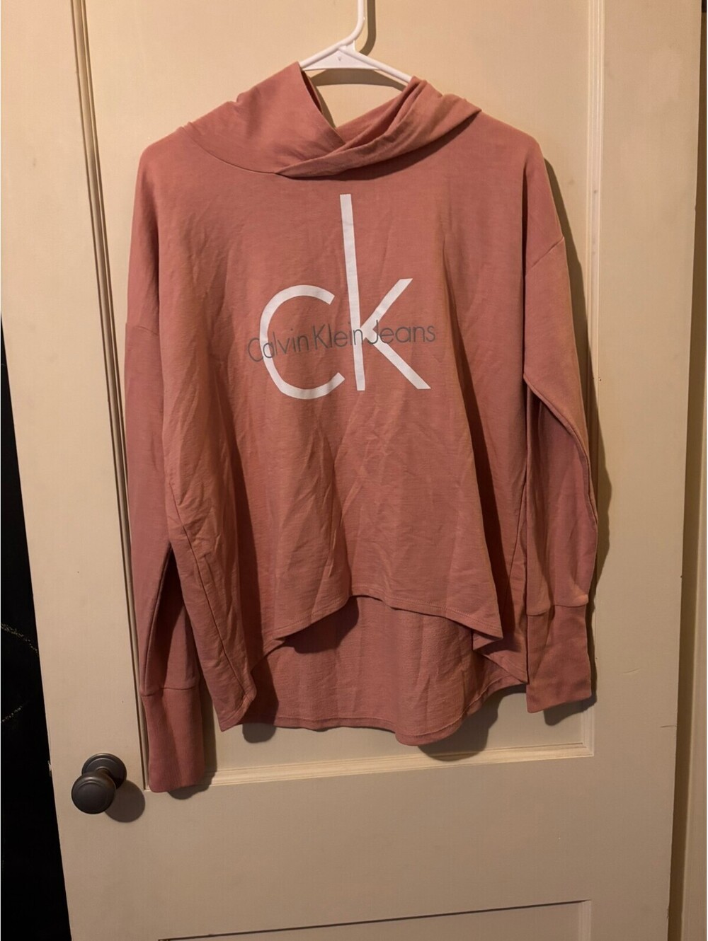 Calvin Klein Jeans dusty rose logo top Small